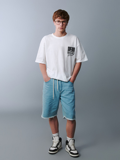 LCW Kids İndigo Genç Erkek Jean Bermuda