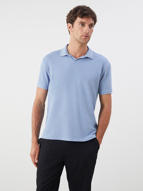 LCW Vision Mavi Polo Yaka Erkek Tişört