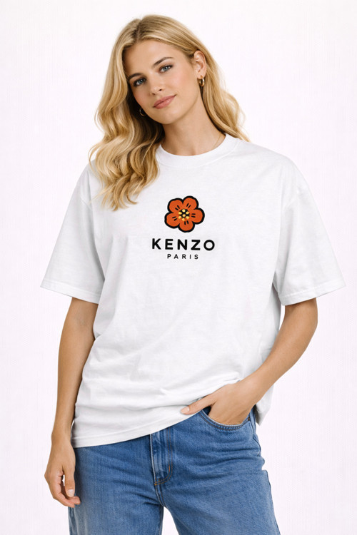 Çicek Flower Baskılı Oversize Kalın Kumaş Bol Kalıp Unisex T-Shirt