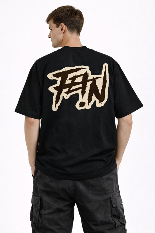 Unisex Fein Sırt Baskılı Oversize T-Shirt