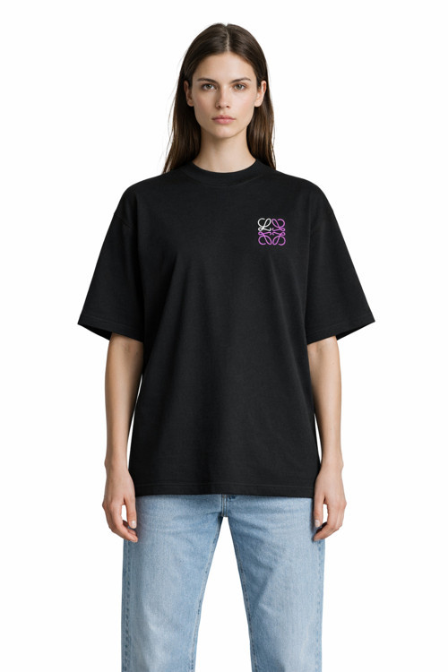 UNİSEX KADIN ERKEK NEW LOGO ÖN BASKILI OVERSİZE KALIN KUMAŞ BOL KESİM PAMUKLU T-SHİRT