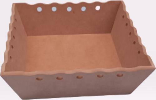 Hobi 90058 Dekoratif Model Ekmek Sepeti Dalga Kenar Oyma HAM MDF Ahşap EL Yapımı