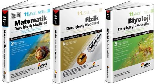 Aydın 2024 11. Sınıf Matematik + Fizik + Biyoloji Ders İşleyiş Seti 3 Kitap