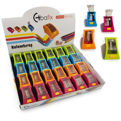 Kalemtıraş Otomatik Kapaklı Çiftli Bfx-Sy1034 (24 Lü Paket)