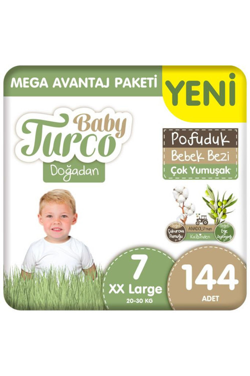Doğadan Mega Avantaj Paketi Pofuduk Bebek Bezi 7 Numara Xxlarge 144 Adet