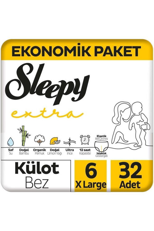 Extra Günlük Aktivite Ekonomik Paket Külot Bez 6 Numara Xlarge 32 Adet