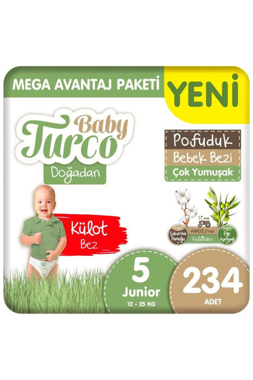 Doğadan Mega Avantaj Paketi Pofuduk Külot Bez 5 Numara Junior 234 Adet