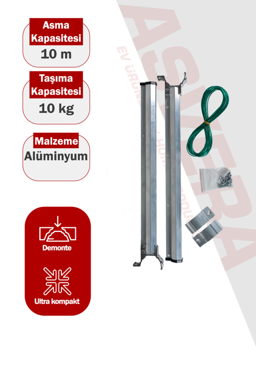 51mm Yuvarlak Küpeşte Balkon Çamaşırlık - DİKKAT: Sadece Yuvarlak Korkuluklar İçindir