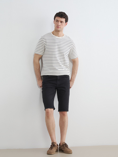 LCW Jeans Siyah Süper Skinny Fit Erkek Jean Şort