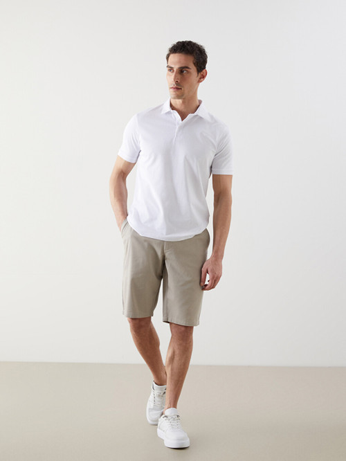 LCWAIKIKI Classic Bej Standart Kalıp Gabardin Erkek Şort