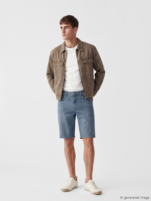 LCW Jeans Gri Slim Fit Erkek Jean Şort