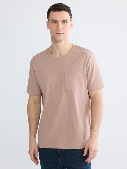 LCWAIKIKI Classic Pembe Bisiklet Yaka Erkek Tişört