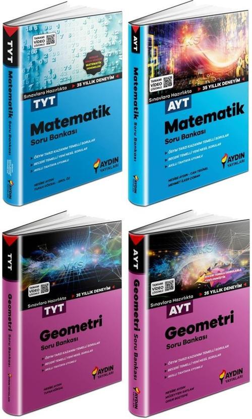 Aydın 2024 Tyt Ayt Matematik + Geometri Soru Seti 4 Kitap