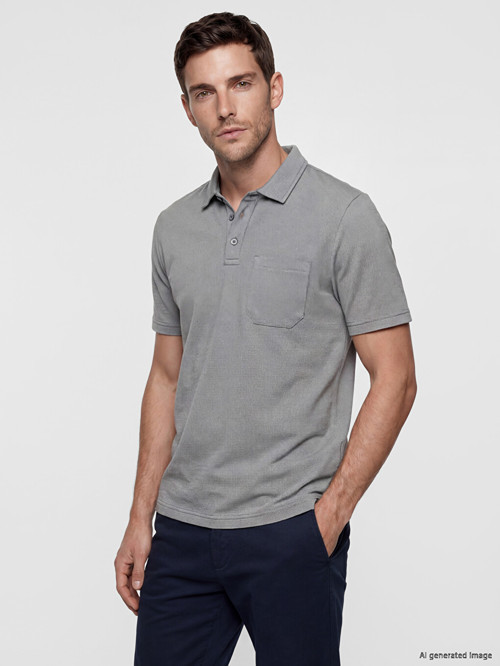LCWAIKIKI Classic Gri Polo Yaka Erkek Tişört