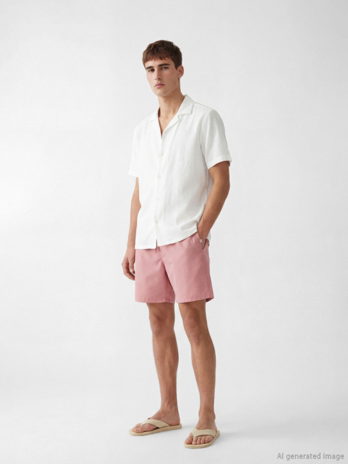 LCW SWIMWEAR Pembe Kısa Boy Erkek Deniz Şortu