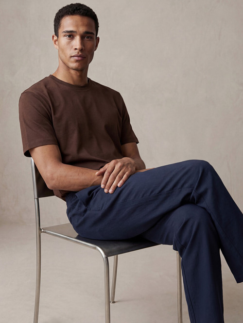 LCW Vision Kahverengi Relaxed Fit Bisiklet Yaka Erkek Tişört