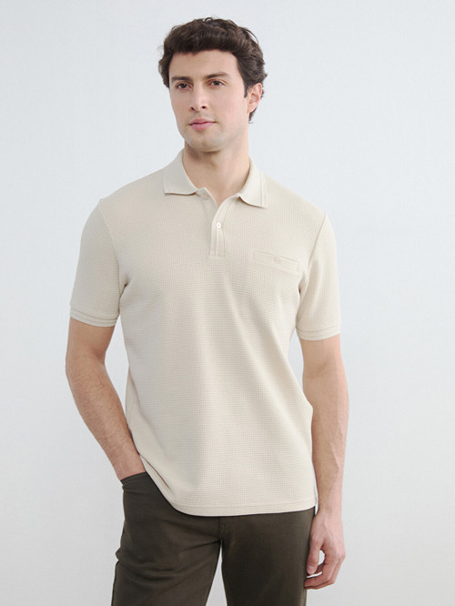 LCWAIKIKI Classic Bej Polo Yaka Erkek Tişört