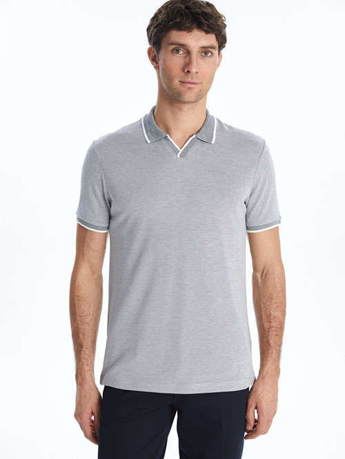 LCWAIKIKI Classic Lacivert Polo Yaka Merserize Görünümlü Erkek Tişört