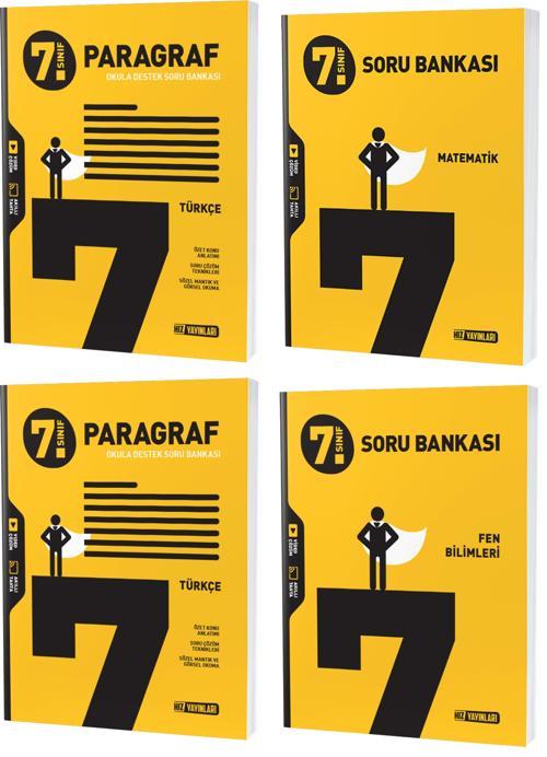 Hız 2024 7. Sınıf Matematik Türkçe Fen Paragraf Soru Seti 4 Kitap