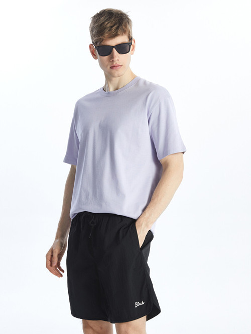 LCW SWIMWEAR Siyah Kısa Boy Baskılı Erkek Deniz Şortu