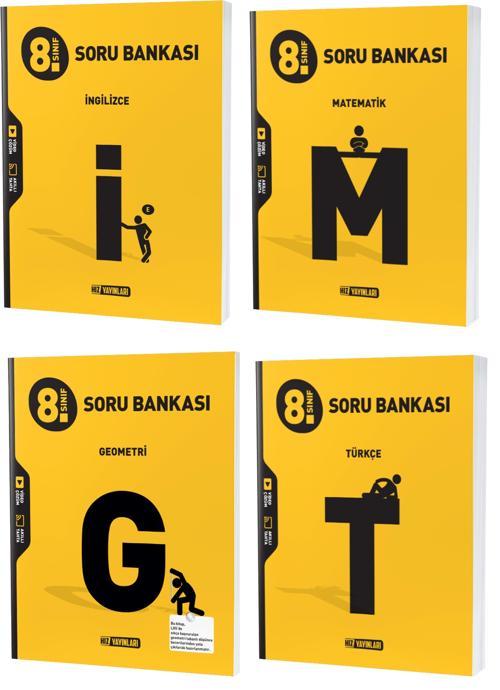 Hız Lgs 2024 8. Sınıf Matematik + Geometri + Türkçe + İngilizce Soru Seti 4 Kitap