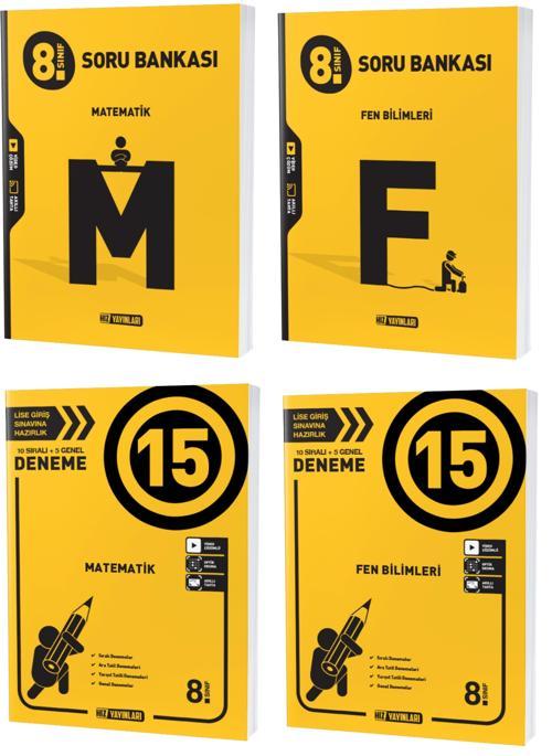 Hız Lgs 2024 8. Sınıf Matematik + Fen Bilimleri Soru + Deneme Seti 4 Kitap