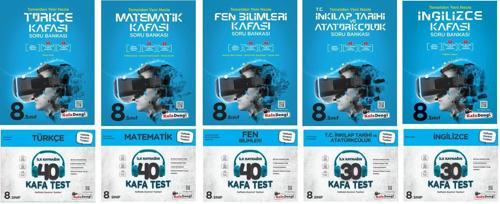 Kafadengi 2024 8. Sınıf Lgs Matematik + Türkçe + Fen + İngilizce + İnkılap Kafa Soru + Test Seti 10 Kitap