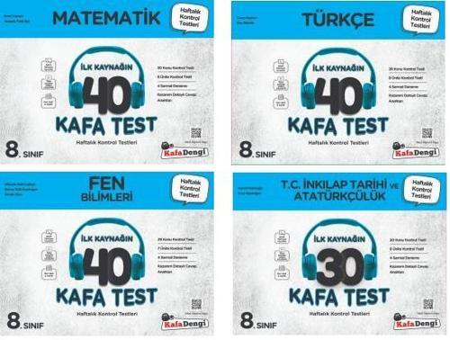 Kafadengi 2024 8. Sınıf Lgs Matematik + Türkçe + Fen + İnkılap Kafa Test Seti 4 Kitap