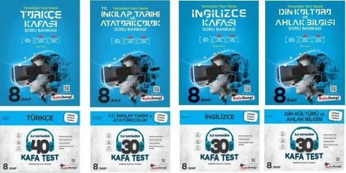 Kafadengi 2024 8. Sınıf Lgs Türkçe + İngilizce + İnkılap + Din Kafa Soru + Test Seti 8 Kitap