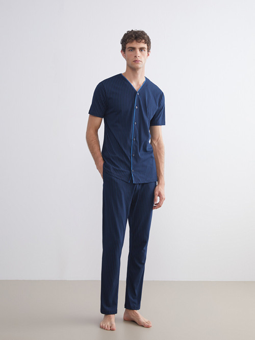 LC WAIKIKI Lacivert Standart Kalıp Erkek Pijama Takımı