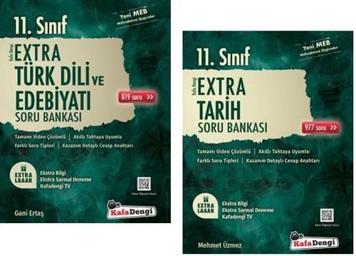 Kafadengi 2024 11. Sınıf Edebiyat + Tarih Extra Soru Bankası Seti 2 Kitap