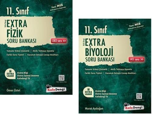 Kafadengi 2024 11. Sınıf Fizik + Biyoloji Extra Soru Bankası Seti 2 Kitap