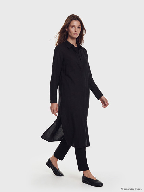 LCW Modest Siyah Kadın Gömlek Tunik