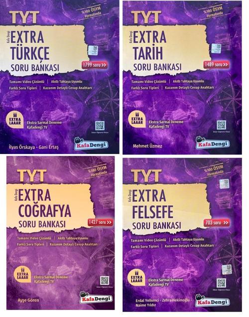 Kafadengi 2024 Tyt Türkçe + Tarih + Coğrafya + Felsefe Extra Soru Seti 4 Kitap
