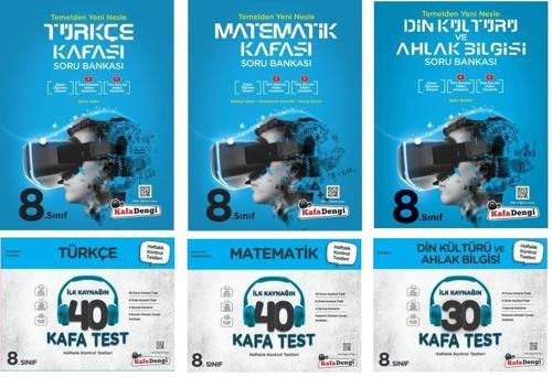 Kafadengi 2024 8. Sınıf Lgs Matematik + Türkçe + Din Kafa Soru + Test Seti 6 Kitap