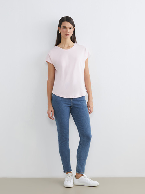 LCWAIKIKI Classic İndigo Yüksek Bel Slim Mom Kadın Jean Pantolon