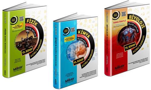 Miray 2024 11. Sınıf Fizik + Kimya + Biyoloji Soru Seti 3 Kitap