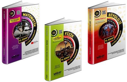 Miray 2024 11. Sınıf Matematik + Fizik + Biyoloji Soru Seti 3 Kitap
