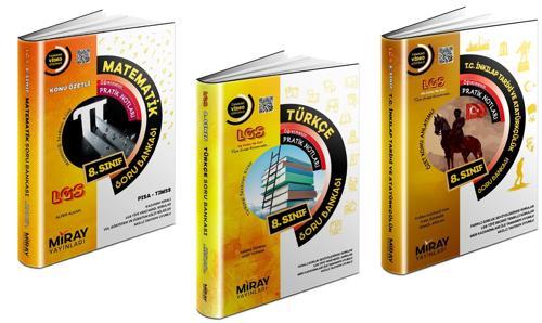 Miray 2024 8. Sınıf Lgs Matematik + Türkçe + İnkılap Soru Seti 3 Kitap