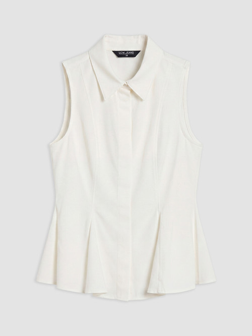 LCW Vision Beyaz Pileli Kadın Jean Gömlek