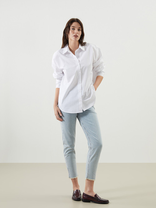 LCW Jeans İndigo Mom Fit Kadın Jean Pantolon