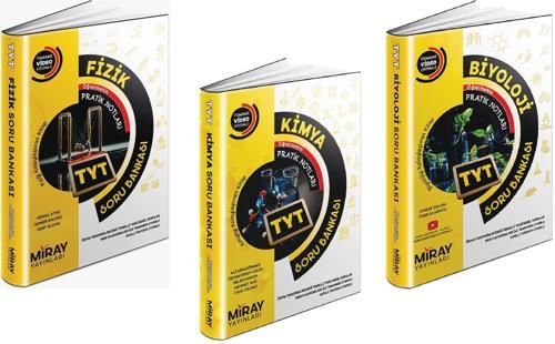 Miray 2024 Tyt Fizik + Kimya + Biyoloji Soru Bankası Seti 3 Kitap