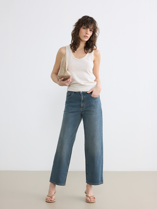 LCW Jeans İndigo Boyfriend Fit Kadın Jean Pantolon