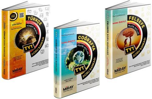 Miray 2024 Tyt Türkçe + Felsefe + Coğrafya Soru Bankası Seti 3 Kitap