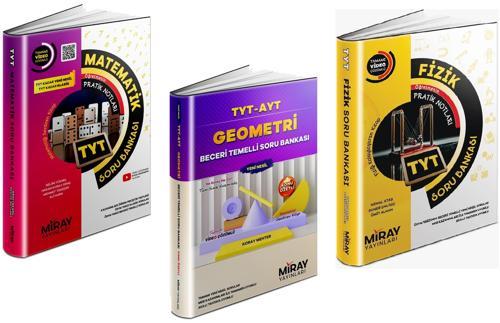 Miray 2024 Tyt Matematik + Geometri + Fizik Soru Bankası Seti 3 Kitap