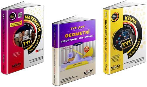 Miray 2024 Tyt Matematik + Geometri + Kimya Soru Bankası Seti 3 Kitap