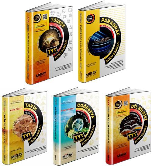 Miray 2024 Tyt Türkçe + Paragraf + Dil Bilgisi + Tarih + Coğrafya Soru Seti 5 Kitap