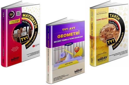 Miray 2024 Tyt Matematik + Geometri + Tarih Soru Bankası Seti 3 Kitap
