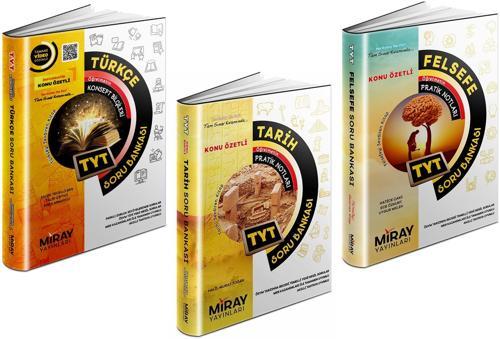 Miray 2024 Tyt Türkçe + Tarih + Felsefe Soru Bankası Seti 3 Kitap