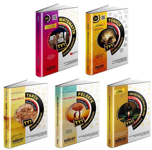 Miray 2024 Tyt Matematik + Türkçe + Tarih + Felsefe + Din Soru Seti 5 Kitap